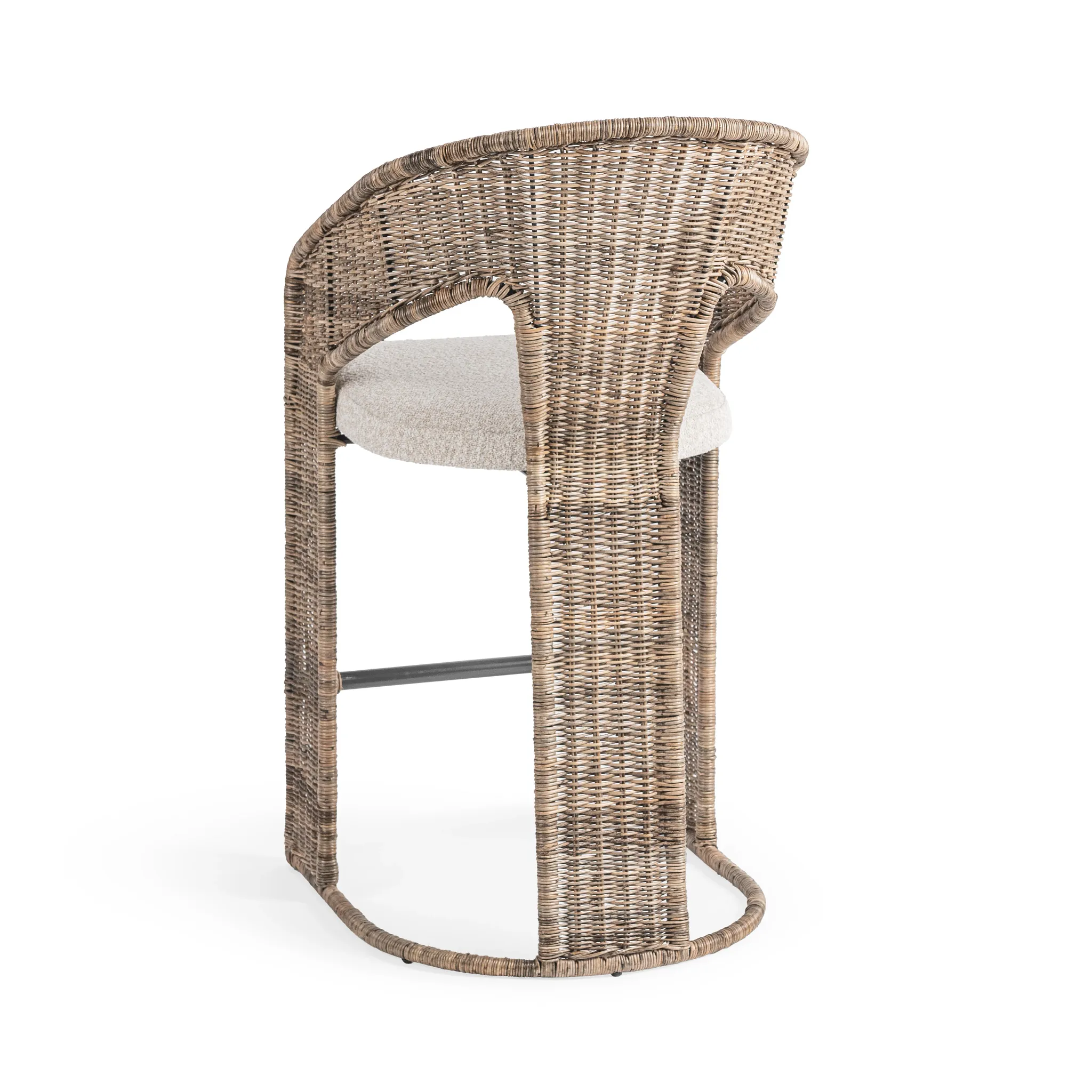 Isa Light Beige Woven 24" Barstool
