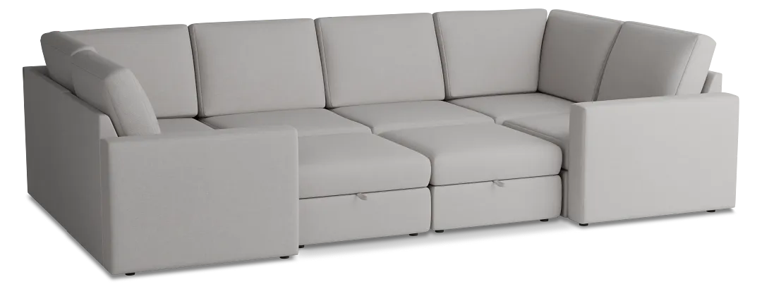 Citymod Light Gray Fabric 8-piece Pit Sectional