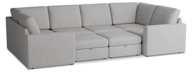 Citymod Light Gray Fabric 8-piece Pit Sectional