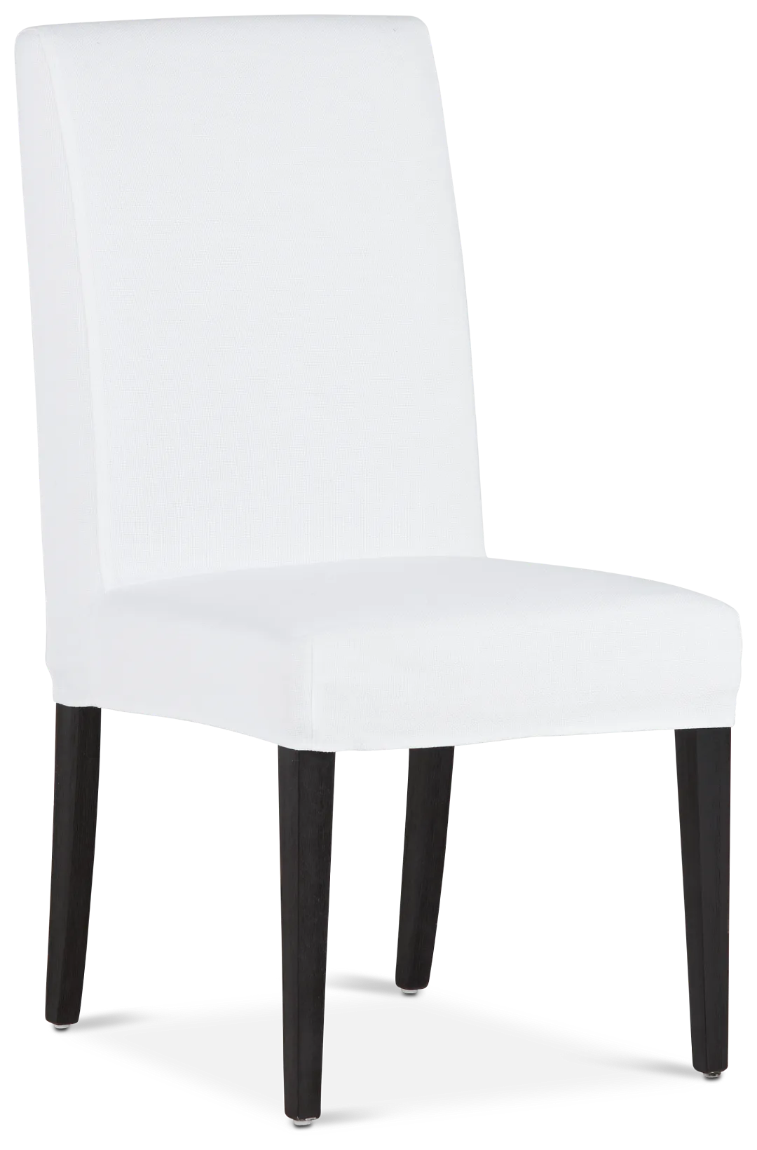 Destination White Short Slipcover Chair With Dark-tone Leg