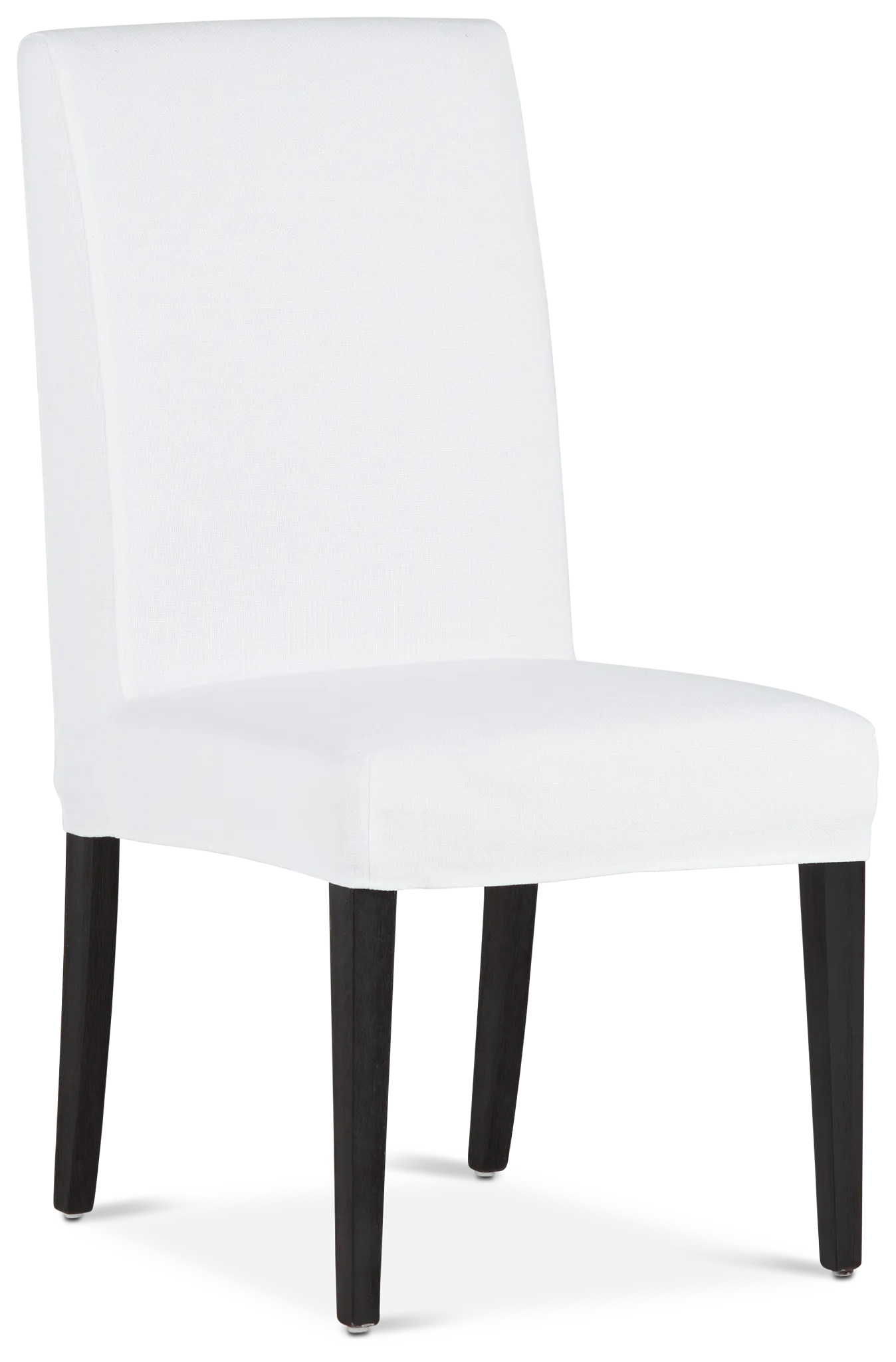 Destination White Short Slipcover Chair With Dark-tone Leg
