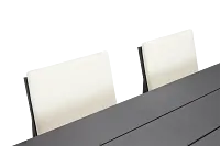 Linear Dark Gray White 87" Aluminum Table & 4 Cushioned Side Chairs