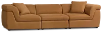 Aria Medium Brown Micro Immersive 3-piece Modular Sofa
