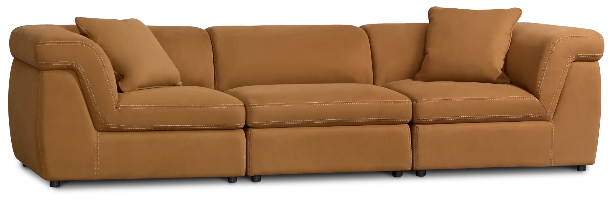Aria Medium Brown Micro Immersive 3-piece Modular Sofa Aria Medium Brown Micro Immersive 3-piece Modular Sofa