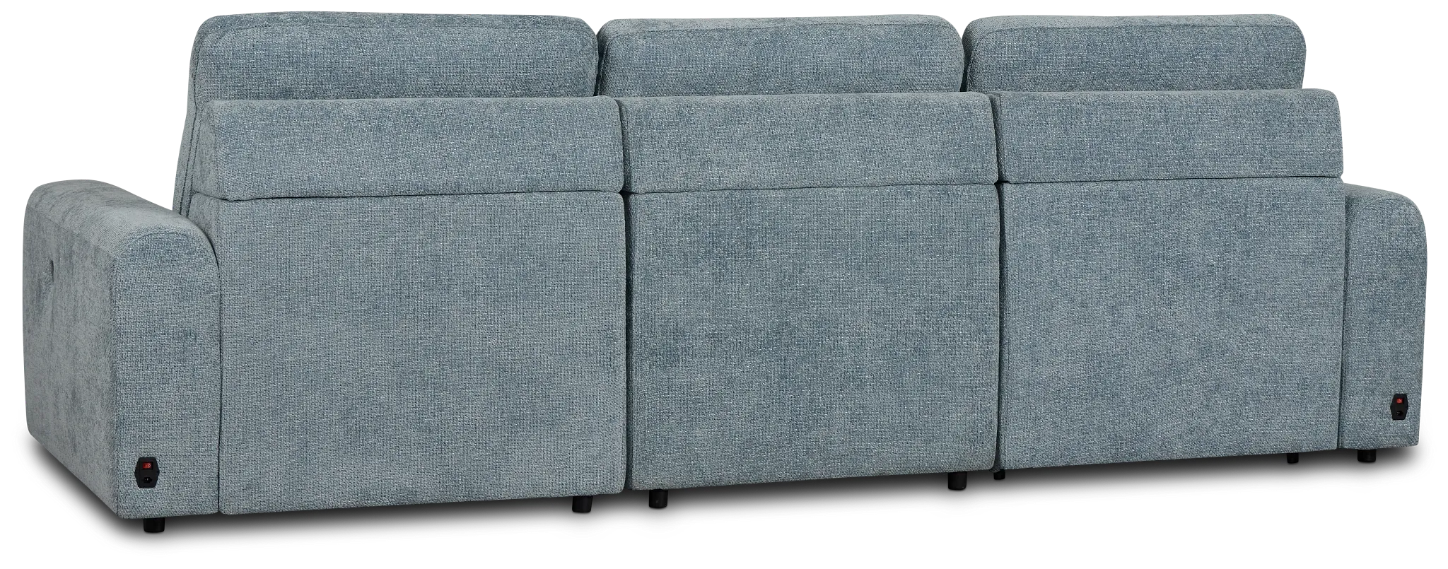 Hendrix Light Blue Fabric Right Power Extension Chaise Sectional