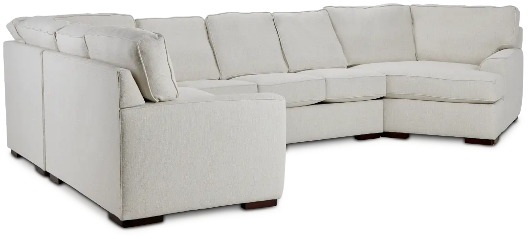 Austin White Fabric Large Right Cuddler Sectional Austin White Fabric Large Right Cuddler Sectional