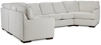 Austin White Fabric Large Right Cuddler Sectional