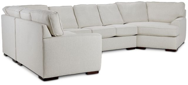 Austin White Fabric Large Right Cuddler Sectional