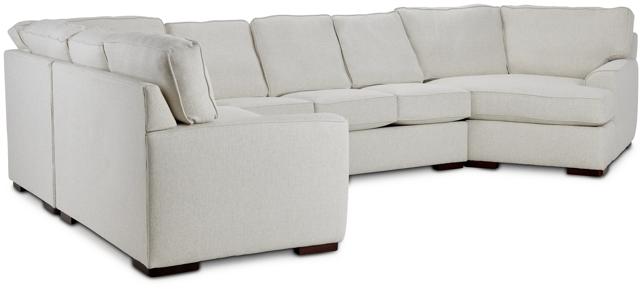 Austin White Fabric Large Right Cuddler Sectional