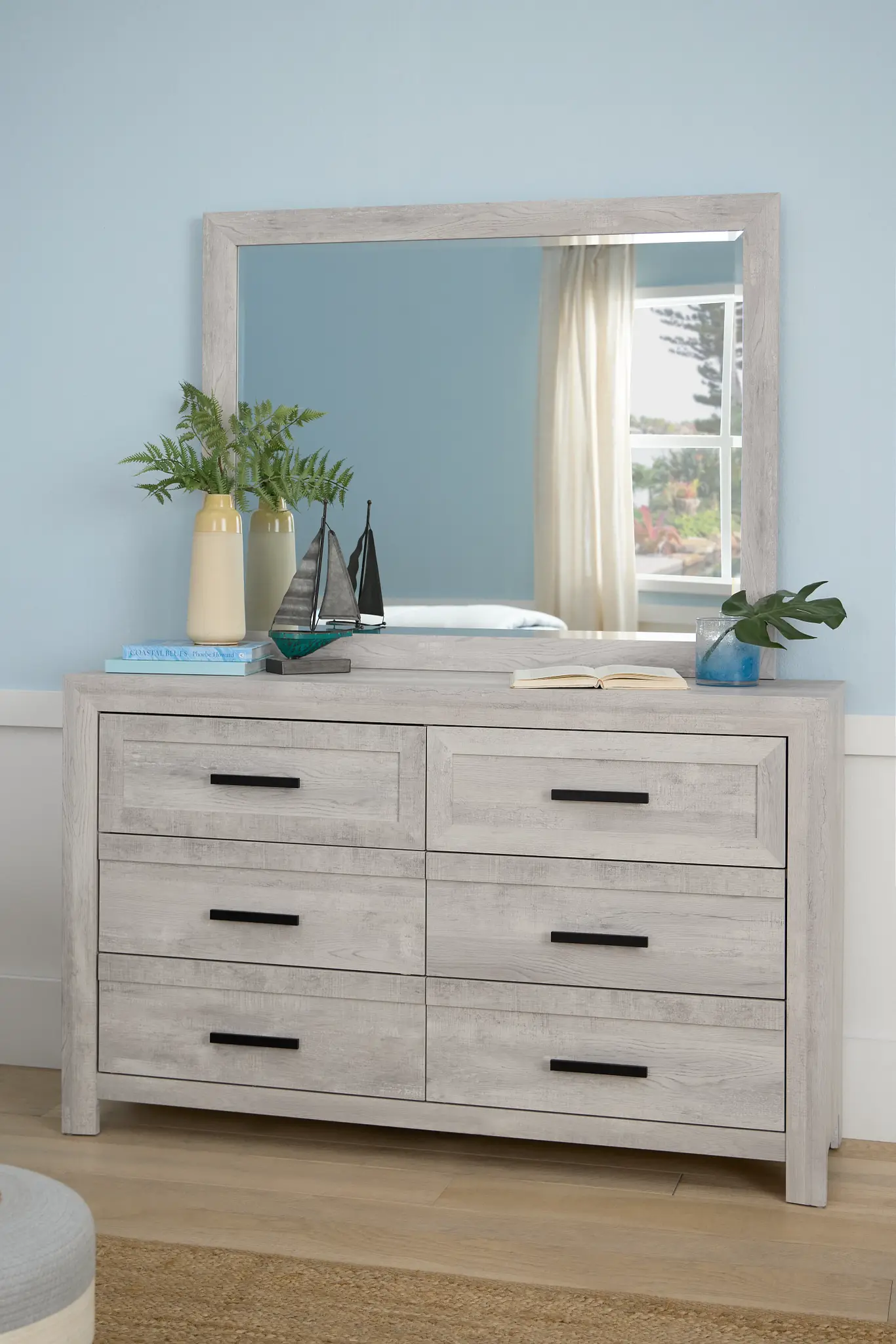 Delray White Dresser & Mirror Delray White Dresser & Mirror