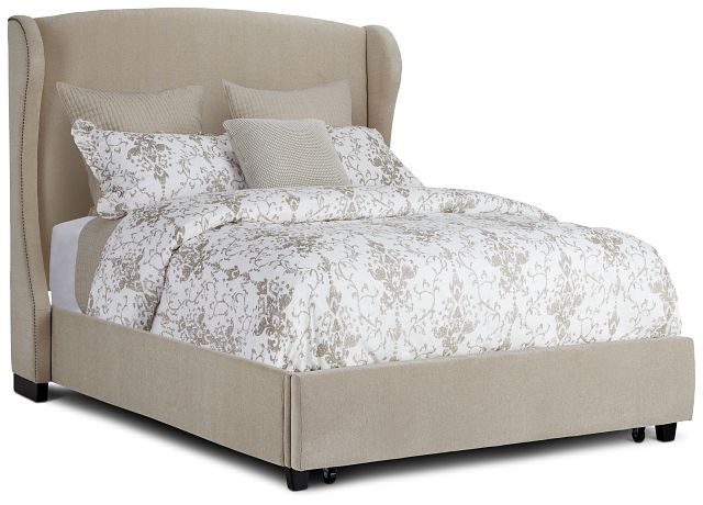 Cora Taupe Uph Platform Storage Bed