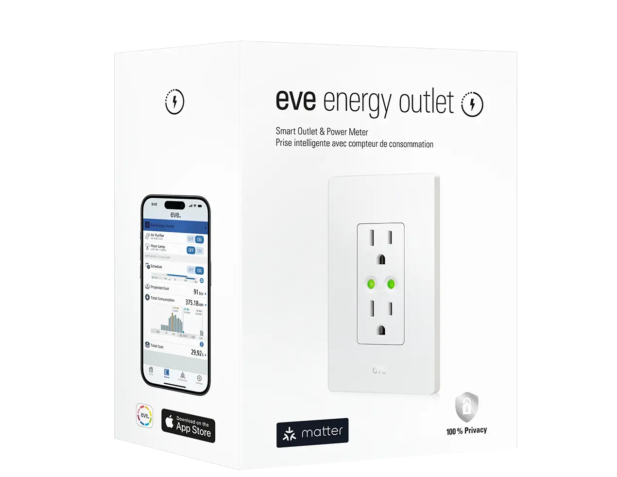 Eve White Smart Energy Outlet Eve White Smart Energy Outlet