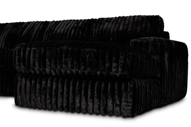 Teddy Black Fabric Medium Right Chaise Sectional