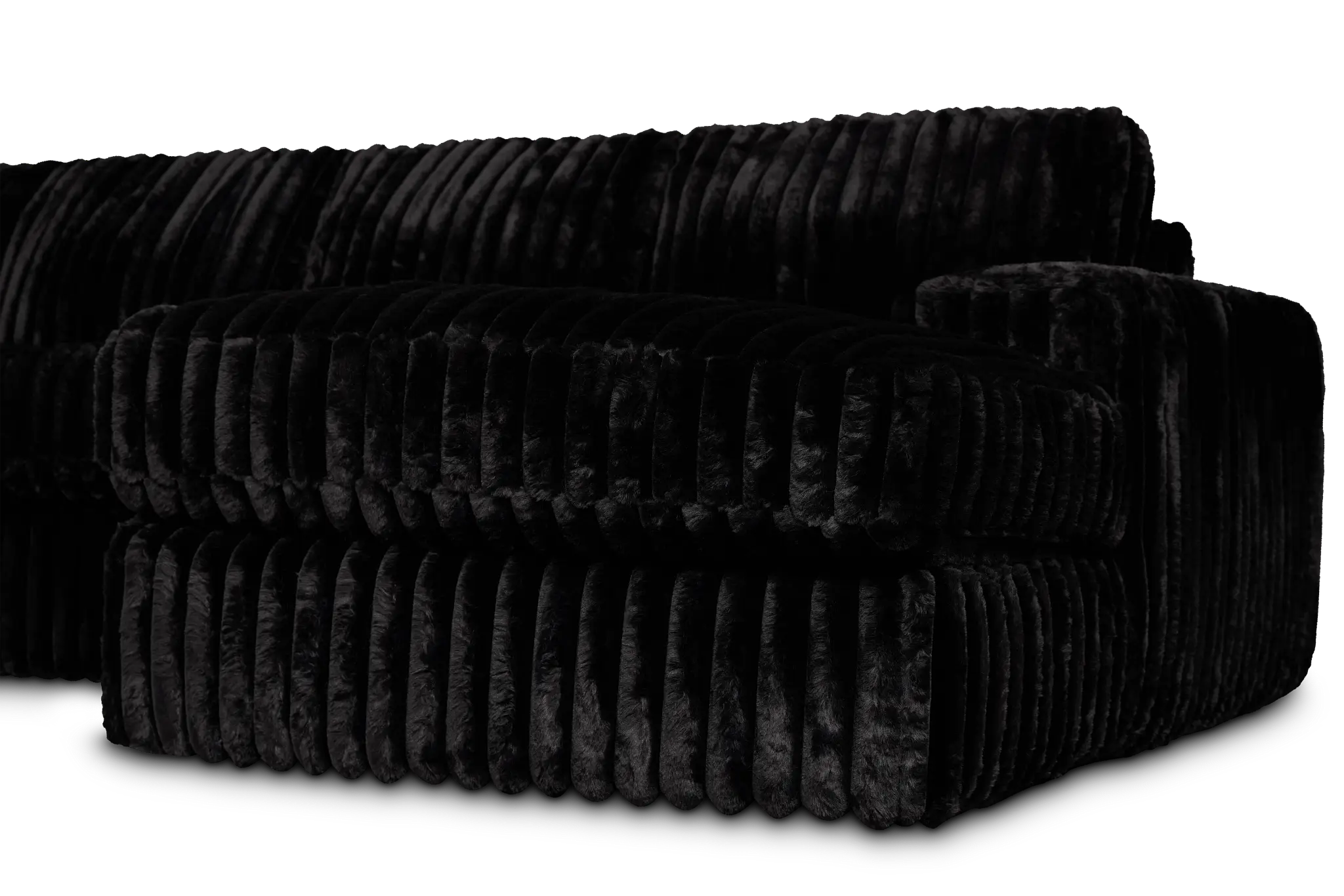 Teddy Black Fabric Medium Right Chaise Sectional Teddy Black Fabric Medium Right Chaise Sectional