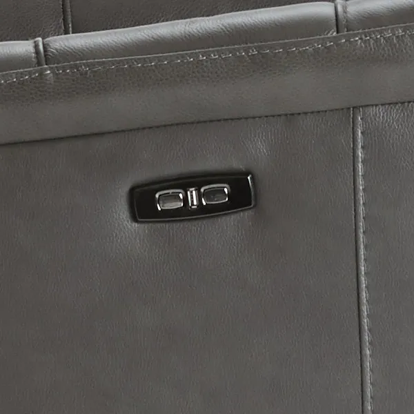 Owen Dark Gray Leather Power Glider Recliner With Power Headrest