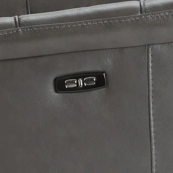 Owen Dark Gray Leather Power Glider Recliner With Power Headrest Owen Dark Gray Leather Power Glider Recliner With Power Headrest