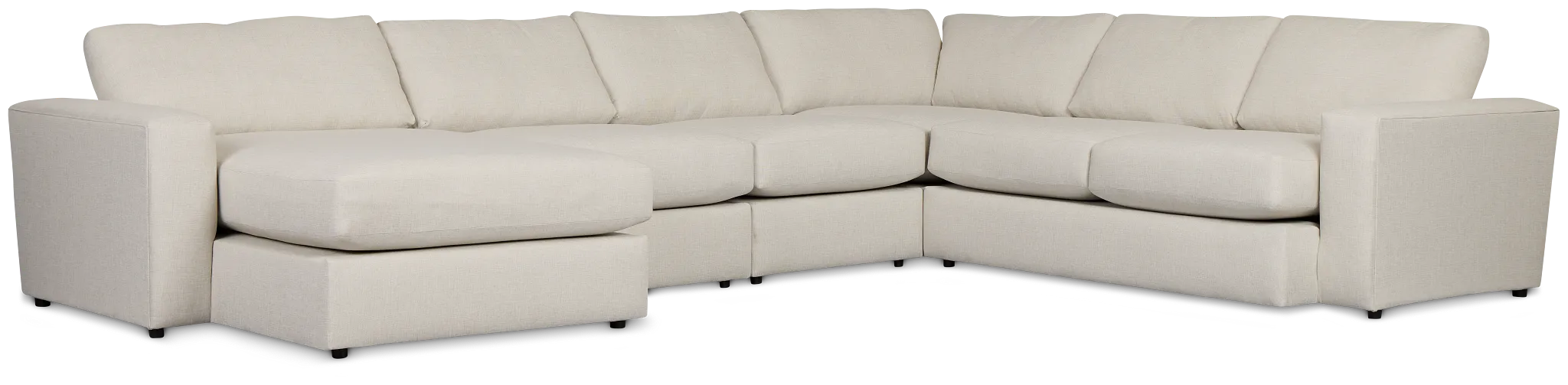 Brantley Light Beige Fabric Large Left Chaise Sectional