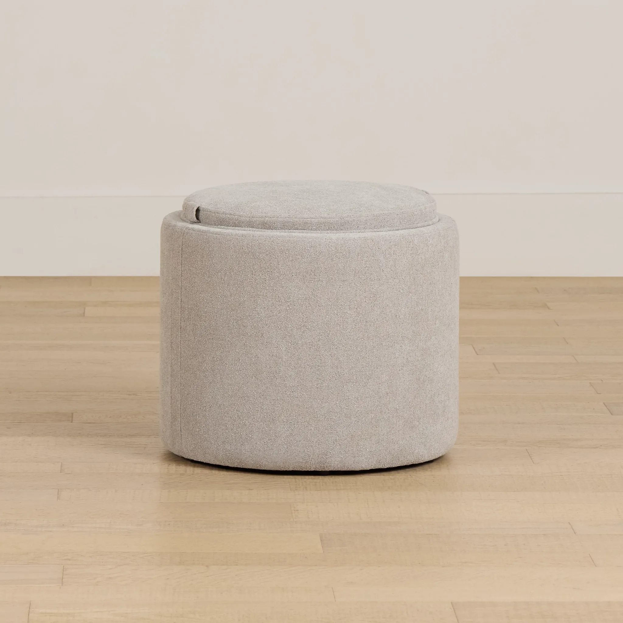 Kristen Light Gray Small Storage Accent Ottoman