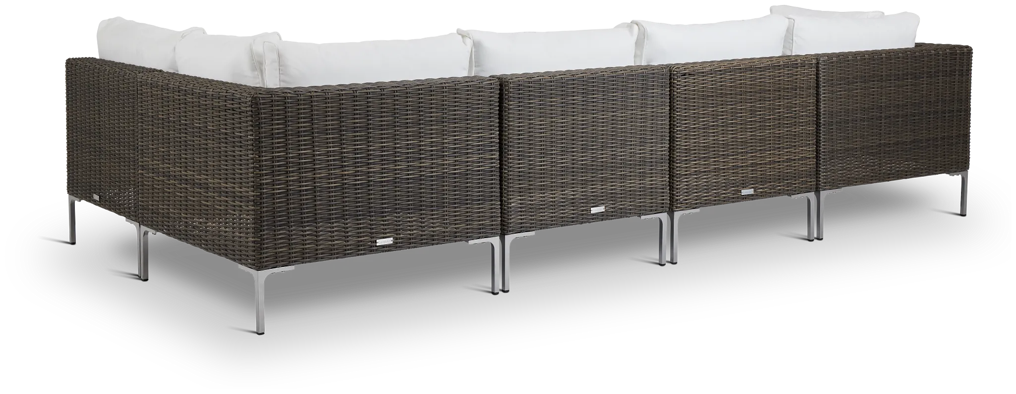 Tulum White Woven 5-piece Modular Sectional