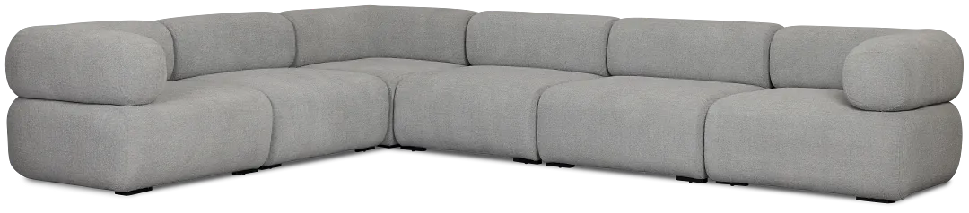 Celeste Light Gray Fabric 6-piece Modular Sectional