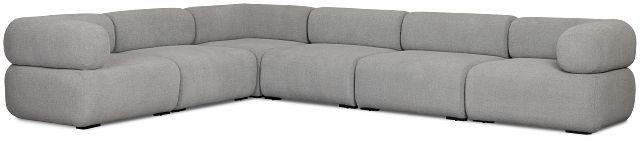 Celeste Light Gray Fabric 6-piece Modular Sectional