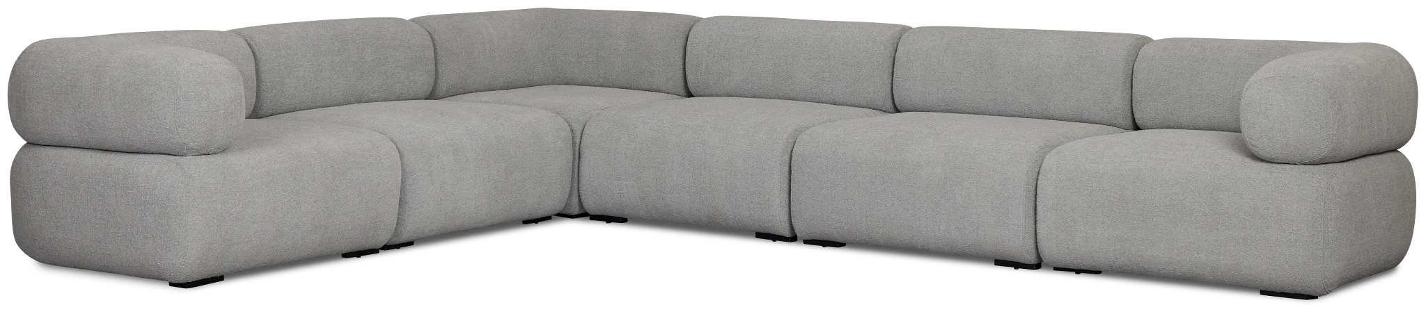 Celeste Light Gray Fabric 6-piece Modular Sectional