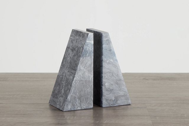 Ludo Black Marble Bookends