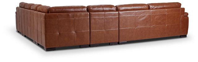 Braden Medium Brown Leather Large Right Chaise Sectional