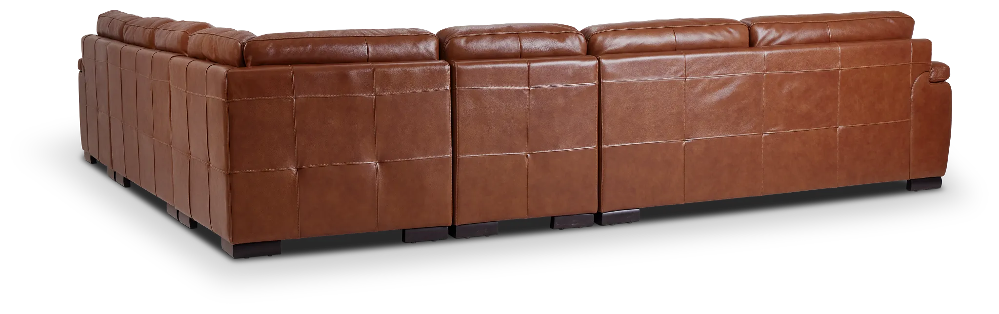 Braden Medium Brown Leather Large Right Chaise Sectional