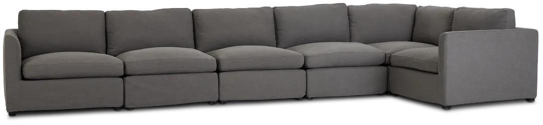 Willow Gray Fabric Large Two-arm Sectional
