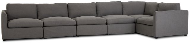 Willow Gray Fabric Large Two-arm Sectional (1)