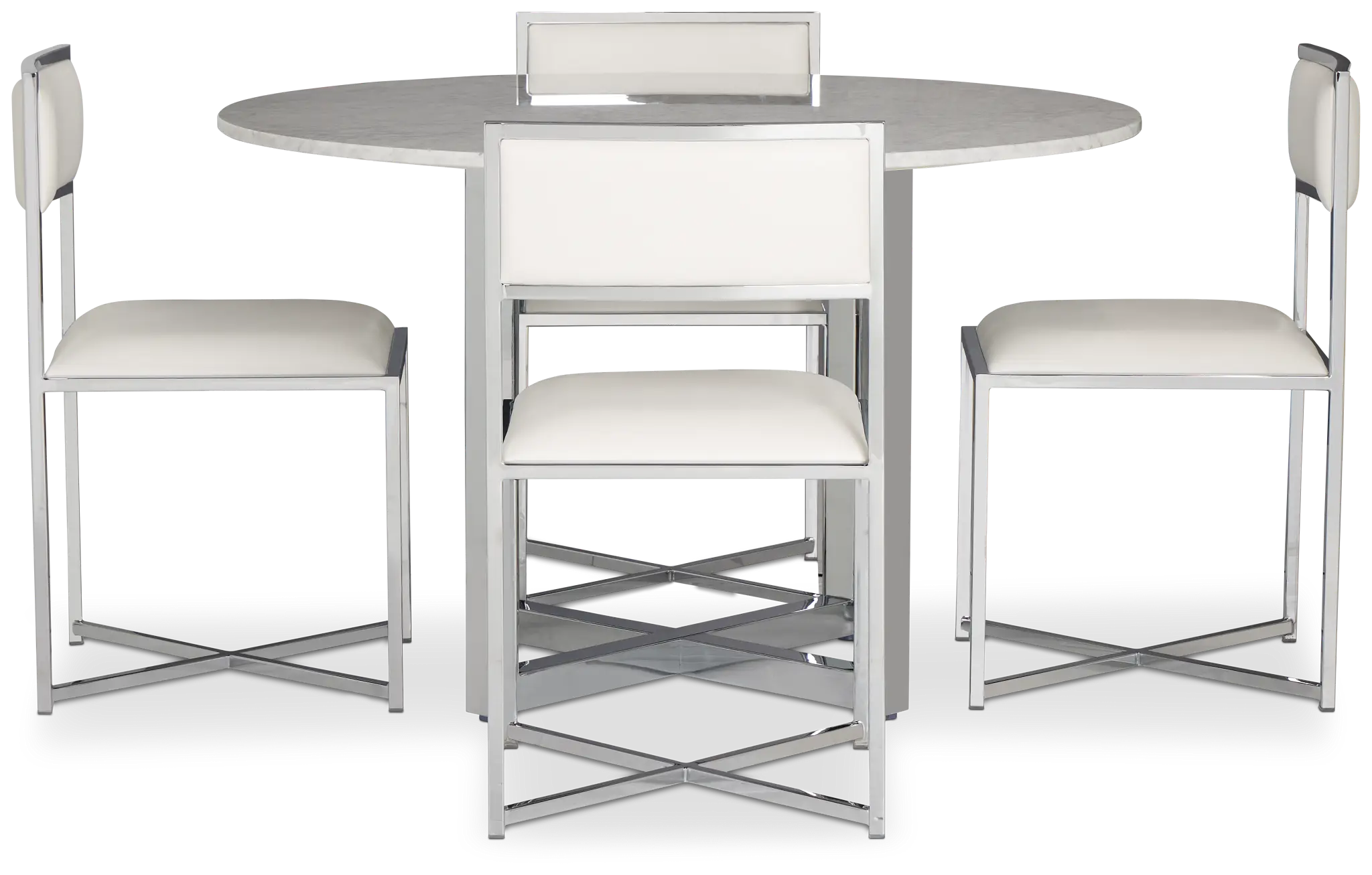 Amalfi White Marble Round Table & 4 Metal Chairs Amalfi White Marble Round Table & 4 Metal Chairs
