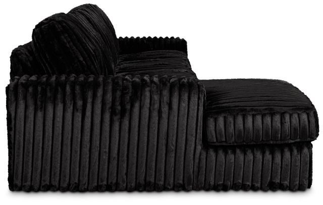 Teddy Black Fabric Small Left Chaise Sectional
