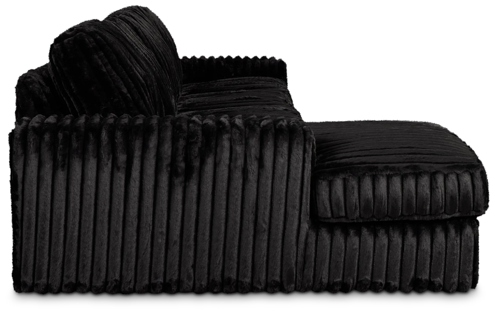 Teddy Black Fabric Small Left Chaise Sectional