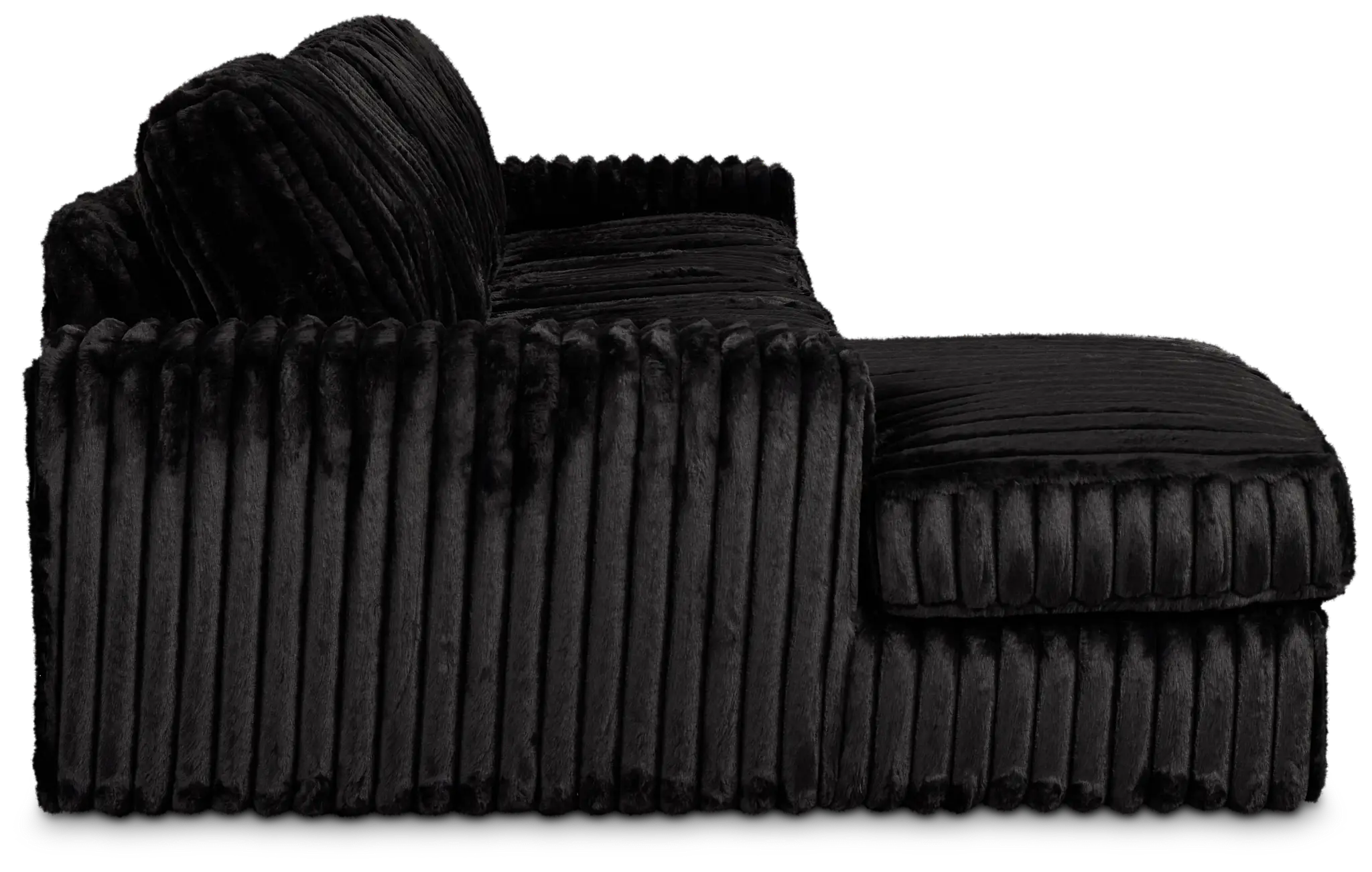 Teddy Black Fabric Small Left Chaise Sectional Teddy Black Fabric Small Left Chaise Sectional