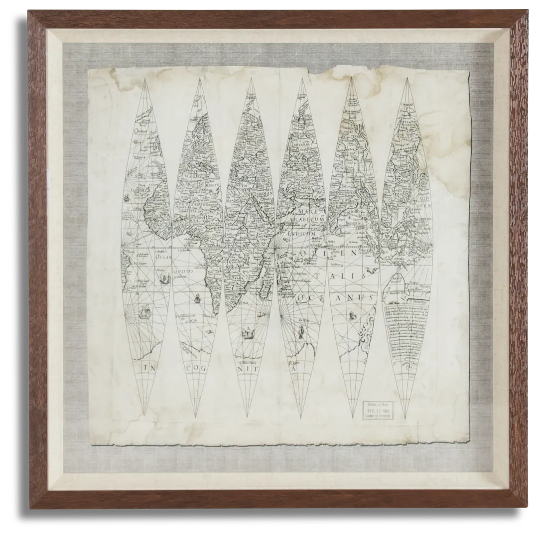 Globe Light Gray Framed Wall Art