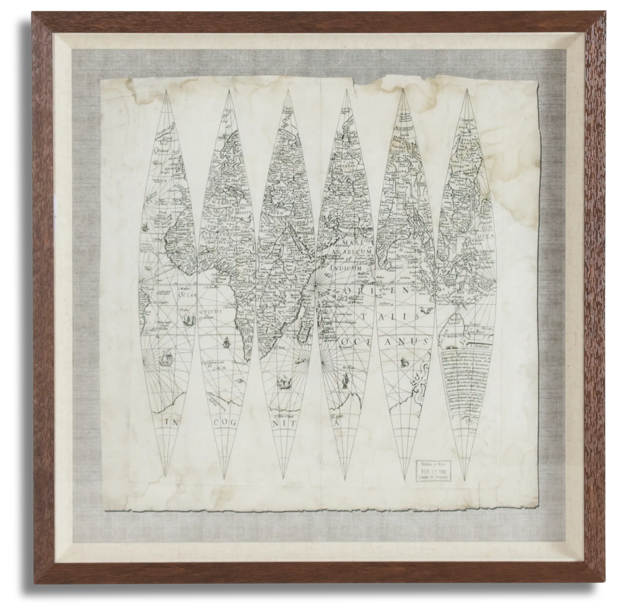 Globe Light Gray Framed Wall Art