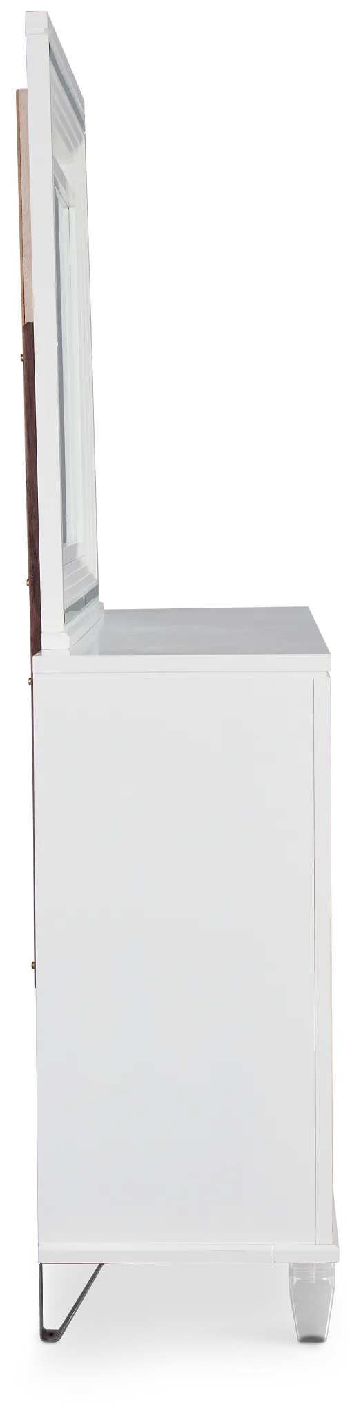 Vegas White Dresser & Mirror