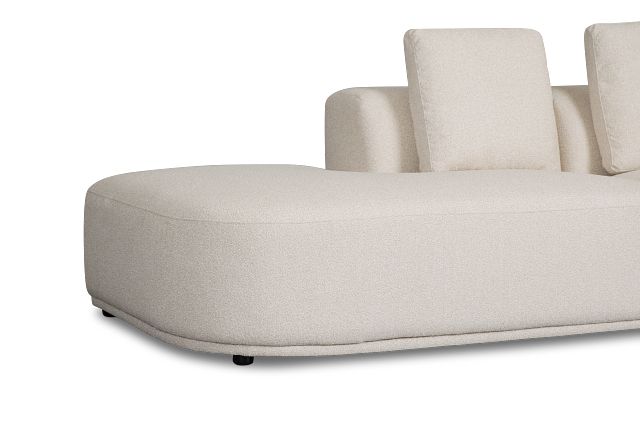 Catalina Beige Fabric 2-piece Modular Sofa