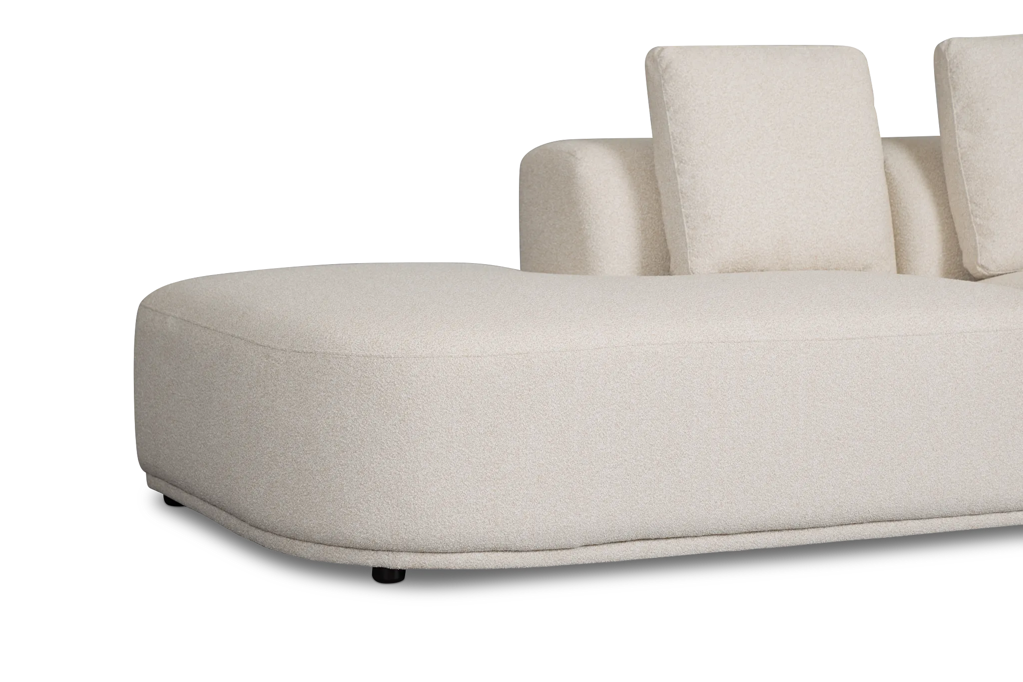 Catalina Beige Fabric 2-piece Modular Sofa