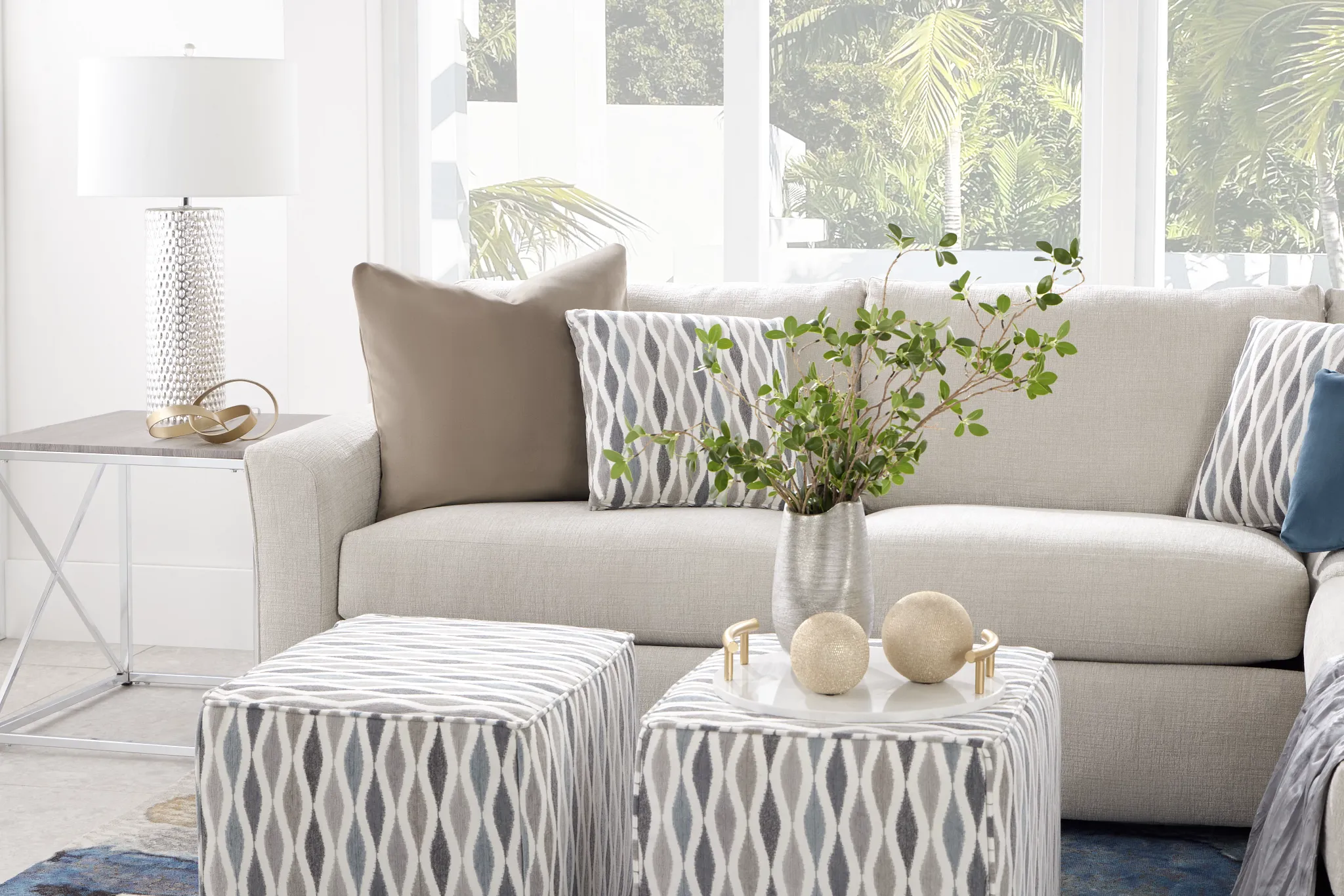 Maxie Light Beige Micro Small Right Bumper Sectional