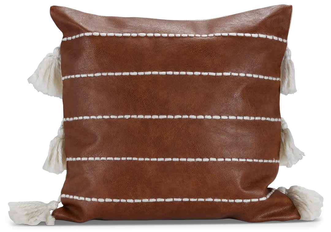 Georgi Brown Leather Accent Pillow Georgi Brown Leather Accent Pillow