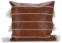Georgi Brown Leather Accent Pillow