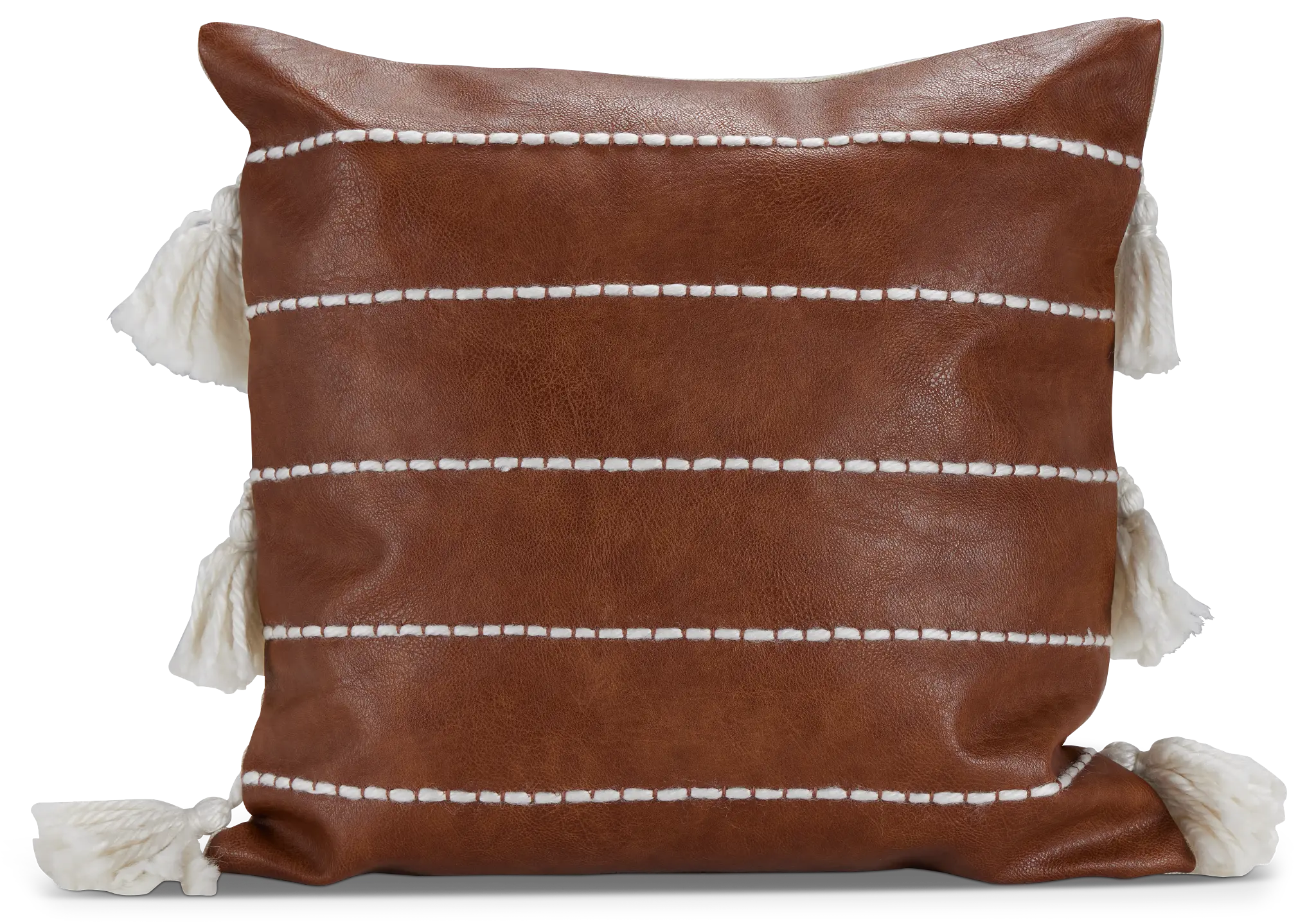 Georgi Brown Leather Accent Pillow Georgi Brown Leather Accent Pillow
