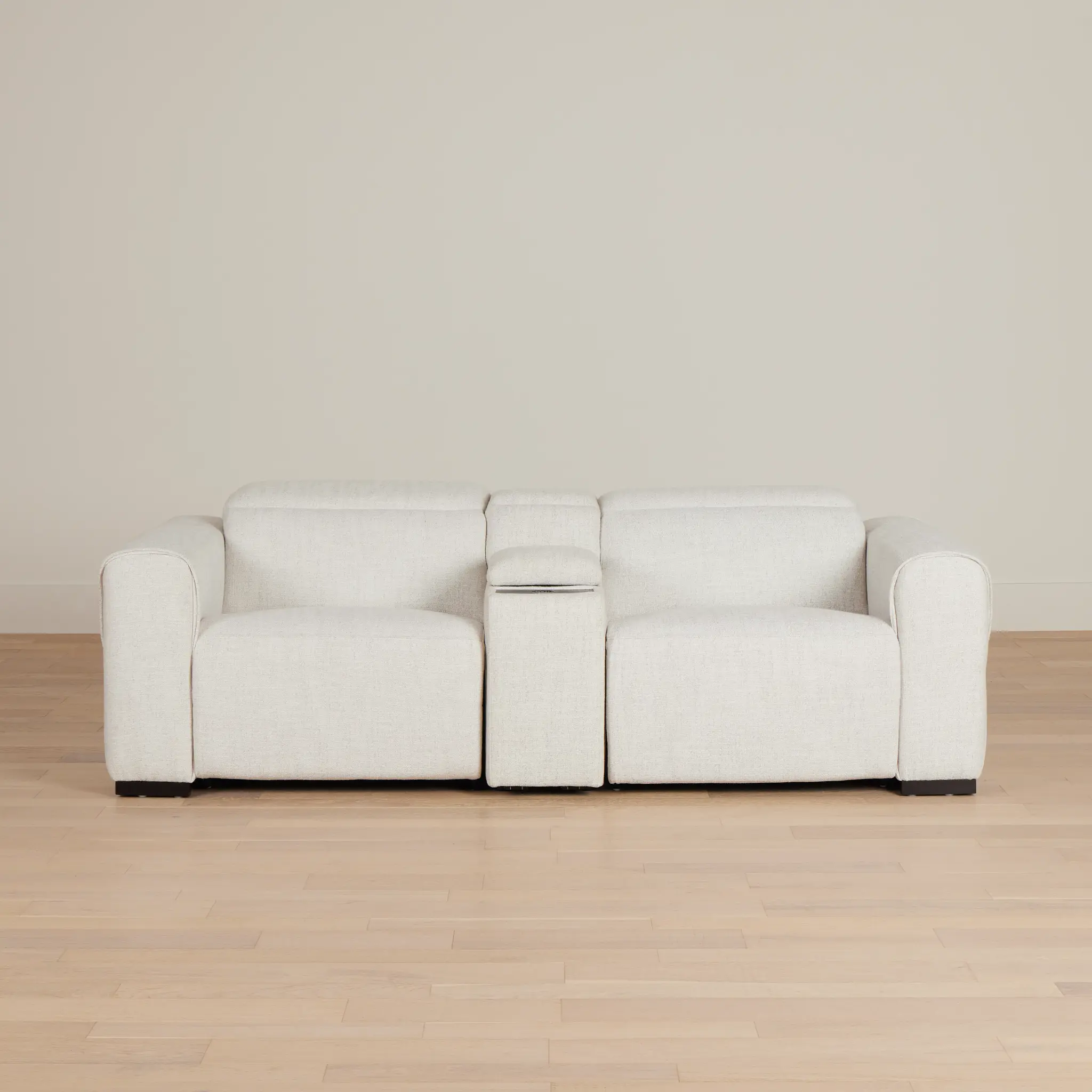 Ellis Light Beige Fabric Power Reclining Console Sofa Ellis Light Beige Fabric Power Reclining Console Sofa