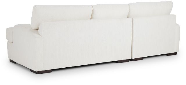 Alpha White Fabric Left Chaise Sectional