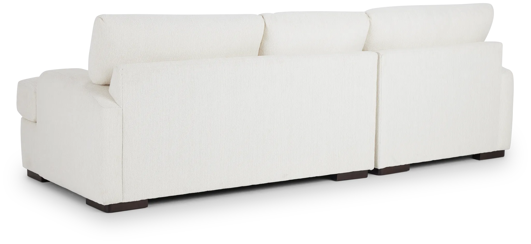Alpha White Fabric Left Chaise Sectional
