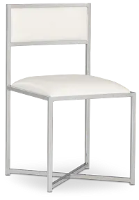 Amalfi White Stnl Steel Upholstered Side Chair