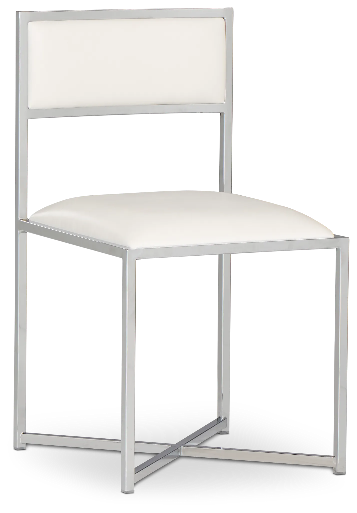 Amalfi White Stnl Steel Upholstered Side Chair