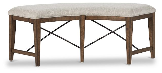 Heron Cove Mid Tone Curved Dining Bench